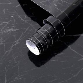 img 4 attached to 🔲 Arthome Black Marble Peel and Stick Wallpaper: Waterproof Contact Paper for Countertops, Cabinets, and Wall Covering