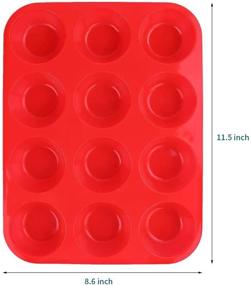 img 2 attached to 🧁 Silicone Muffin Pan, McoMce Egg Muffin Tin: Food Grade Silicone Cupcake Baking Cups, BPA-Free, Reusable & Non-Stick, 12 Cups - Red