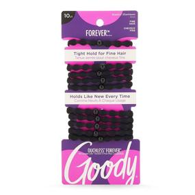 img 4 attached to 🎀 Goody Forever Ouchless Elastic Fine Hair Tie - 10 Count, Black - 4MM | Ideal Hair Accessories for Women and Girls with Fine Hair | Achieve Long Lasting Braids, Ponytails, and More