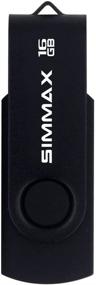 img 3 attached to 📸 Флэш-накопители SIMMAX USB, 2 штуки по 16 ГБ, с поворотным дизайном, USB 2.0, "брелок", черный и красный, вместительность 16 ГБ.