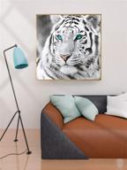 fundaful diamond painting kits: diy 5d full round drill diamonds white tiger painting for adults & kids, perfect christmas gift 12x12 logo