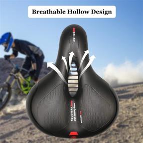 img 2 attached to 🚲 Memory Foam Comfort Bike Seat for Men and Women, Waterproof Wide Bicycle Saddle with Dual Shock Absorbing Ball- Ideal for Mountain, Road, Spinning Exercise Bikes