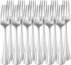 img 1 attached to Pack of 12 Stainless Steel Dinner Forks with Scalloped Edge by Amazon Basics