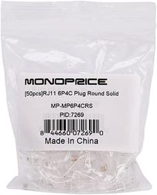 img 1 attached to Monoprice RJ11 6P4C Plug Round Solid - 50-Piece/Bag: Essential Connectors for Reliable Communication (107269)