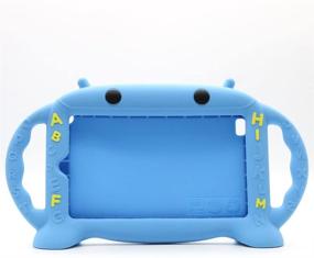 img 3 attached to 🤖 CHINFAI Kids Proof Cartoon Robot Series Case for Samsung 7 inch Tablet Galaxy Tab A/3/3 Lite/4/E Lite 7.0- Silicone Handle Stand Case Cover SM-T280/T113/T230 (Blue)