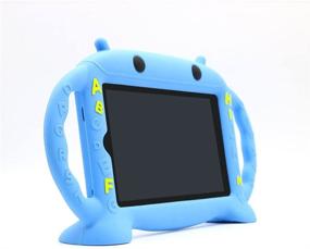 img 2 attached to 🤖 CHINFAI Kids Proof Cartoon Robot Series Case for Samsung 7 inch Tablet Galaxy Tab A/3/3 Lite/4/E Lite 7.0- Silicone Handle Stand Case Cover SM-T280/T113/T230 (Blue)