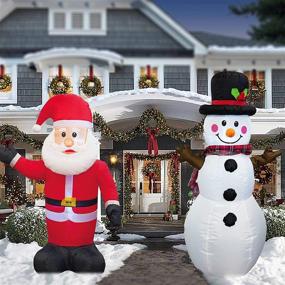 img 3 attached to 🎅 FUNPENY 4 FT Christmas Inflatable Santa Claus with Snowman: Vibrant LED Indoor/Outdoor Decorations for Festive Yard, Lawn, Patio, or Garden Party