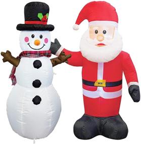 img 2 attached to 🎅 FUNPENY 4 FT Christmas Inflatable Santa Claus with Snowman: Vibrant LED Indoor/Outdoor Decorations for Festive Yard, Lawn, Patio, or Garden Party