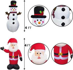 img 1 attached to 🎅 FUNPENY 4 FT Christmas Inflatable Santa Claus with Snowman: Vibrant LED Indoor/Outdoor Decorations for Festive Yard, Lawn, Patio, or Garden Party