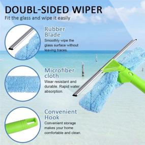 img 1 attached to 🏢 Professional 3-in-1 Window Squeegee Cleaner with Microfiber Scrubber | Detachable Washing Tools | Telescopic Cleaning Kit with Extension Pole for Efficient Window and Car Cleaning