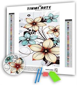 img 2 attached to 🖼️ TINMI ARTS 5D Diamond Painting Kit Full Round DIY Cross Stitch Pattern Rhinestone Embroidery Craft Wall Sticker [16x26 inches, Five Petals]