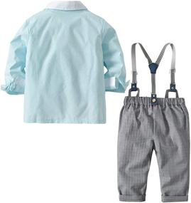 img 3 attached to 👔 Elevate Your Little Gentleman's Style with Toddler Gentlemen Sleeve Suspender Outfits - Boys' Clothing