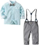 👔 elevate your little gentleman's style with toddler gentlemen sleeve suspender outfits - boys' clothing logo