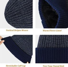 img 1 attached to 🧢 Kakeela Warm Fur Inner Lining Cuffed Beanie: Trendy Two Tone Tweed Knit Hats for Men and Women - Perfect Winter Slouchy Skull Cap!