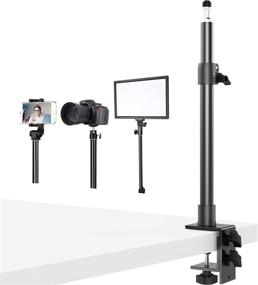 img 4 attached to 💪 Yesker Heavy Duty Desk Mount Stand: Adjustable Aluminum Tabletop C-Clamp Light Stand for DSLR Camera, Ring Light, Video Streaming