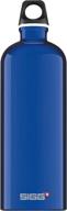 🚰 sigg traveller dark blue water bottle (1l) – durable metal bottle for travel, non-toxic & leakproof, lightweight aluminum with screw cap logo
