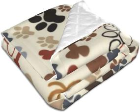 img 2 attached to 🐾 Super Soft Fleece Baby Blanket for Kids - Vintage Cartoon Dog Paws Design - 30 x 40 Inch