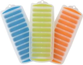 img 3 attached to 🧊 Lily's Home Silicone Narrow Ice Stick Cube Trays with Easy Push and Pop Out Material: Perfect for Sports and Water Bottles, Assorted Bright Colors. With Lids!