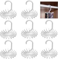 👔 ultimate tie rack and belt hanger set - 360 degree rotating tie organizer (8 pack, white) логотип