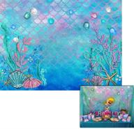 🧜 underwater mermaid backdrop - 7x5ft baby shower & birthday photography background with coral, shells, scales, and blue ocean theme - ideal for photo booths (w-597) logo