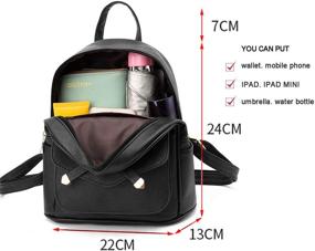 img 1 attached to Secure and Stylish Women's Anti-theft Backpack Purse: Small Daypack Schoolbag Girls Shoulder Bags in Deep Black