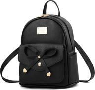 secure and stylish women's anti-theft backpack purse: small daypack schoolbag girls shoulder bags in deep black logo