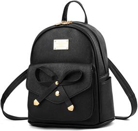 img 4 attached to Secure and Stylish Women's Anti-theft Backpack Purse: Small Daypack Schoolbag Girls Shoulder Bags in Deep Black