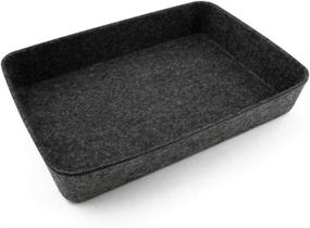 img 4 attached to ⚒️ Three by Three 48072 Seattle Felt Wide Drawer Organizer, Charcoal, 10.5x7.5x1.75 inches