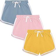 🏃 booph 3 pack girls athletic shorts: comfortable cotton workout, running & dance dolphin shorts logo
