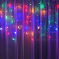 🦋 colorful butterfly curtain fairy lights: stunning usb plug-in firefly window twinkle timer string lights - perfect for bedroom, patio, christmas, wedding, and party decoration - 8 modes, 96 led, 11.5ft - with remote control логотип