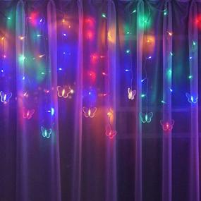 img 4 attached to 🦋 Colorful Butterfly Curtain Fairy Lights: Stunning USB Plug-in Firefly Window Twinkle Timer String Lights - Perfect for Bedroom, Patio, Christmas, Wedding, and Party Decoration - 8 Modes, 96 LED, 11.5FT - With Remote Control