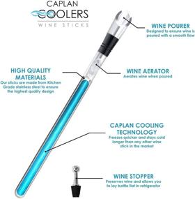 img 3 attached to Caplan Coolers: All-in-One Wine Chiller Cooling Stick with Pourer, Aerator, and Stopper – The Ultimate Wine Accessory!