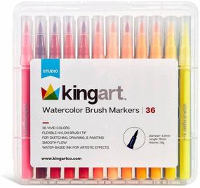img 3 attached to 🎨 Vibrant Set of 36 KingArt Studio Tip Watercolor Brush Markers with Unique Colors: Unleash Your Creativity!