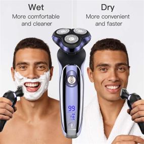 img 1 attached to Ceenwes 3-in-1 Men's Grooming Kit with Nose Trimmer, Sideburns Trimmer | Waterproof Electric Shaver, Rechargeable Cordless Rotary Shavers