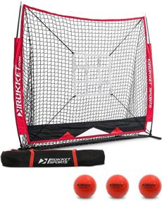 img 4 attached to ⚾️ Rukket 5x5 Baseball & Softball Net: Ultimate Practice Set for Hitting, Pitching, Batting, Catching with Backstop Screen Equipment, Training Aids, and Strike Zone Target