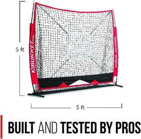 img 2 attached to ⚾️ Rukket 5x5 Baseball & Softball Net: Ultimate Practice Set for Hitting, Pitching, Batting, Catching with Backstop Screen Equipment, Training Aids, and Strike Zone Target