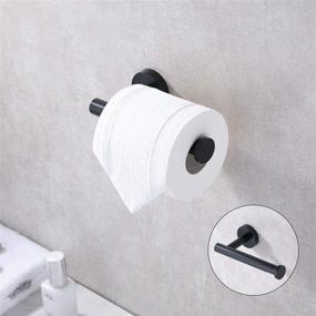 img 3 attached to 🚽 Modern Wall Mount Toilet Paper Holder, TASTOS SUS304 Stainless Steel Matte Black Tissue Roll Dispenser, 5-inch TP Holder for Kitchen Washroom Bathroom