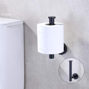 img 2 attached to 🚽 Modern Wall Mount Toilet Paper Holder, TASTOS SUS304 Stainless Steel Matte Black Tissue Roll Dispenser, 5-inch TP Holder for Kitchen Washroom Bathroom