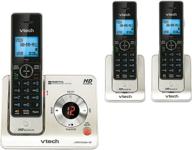 📞 vtech ls6425-3 dect 6.0 expandable cordless phone set with answering system, caller id/call waiting – silver (3 handsets) logo