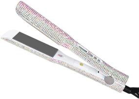 img 4 attached to 💎 DORISILK Crystal Diamond Nano-Titanium Hair Straightener: 2-Inch Rhinestone Flat Iron with Dual Voltage and Instant Heat-up for Quick Styling - LCD Display and Gorgeous Rhinestone (AB Shine)