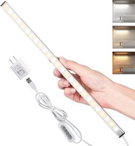 img 4 attached to 🔆 Vovamo Dimmable LED Under Cabinet Lighting Bar Kit: Built-in Magnets, 3 Color Temperature Options, 14.5 inches, USB Powered - Ideal for Closets and Kitchen Counters (UL Plug Included)