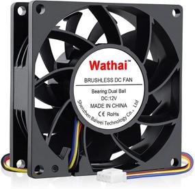 img 4 attached to 🌀 Wathai 80mm x 25mm PWM Fan, High Speed 5000RPM 12V 4Pin Fan, DC Brushless Cooling Fan, Large Airflow Fan