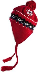 img 2 attached to ❄️ Winter Snow Ski Hat Ladies - Comhats Wool Peruvian Earflap Beanie Hat with Fleece Lining