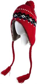 img 3 attached to ❄️ Winter Snow Ski Hat Ladies - Comhats Wool Peruvian Earflap Beanie Hat with Fleece Lining
