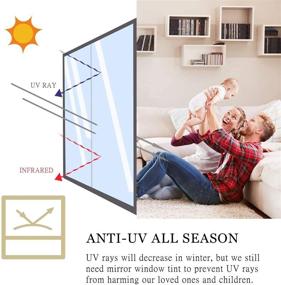 img 1 attached to 🌞 WochiTV Silver UV Blocking Heat Control Reflective Solar Vinyl Film - One Way Privacy Window Tint for Home (17.5 in x 6.0 Ft) - Non Adhesive Static Cling Glass Mirror Tint