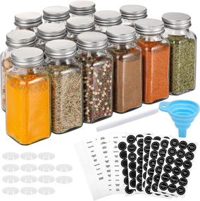 img 4 attached to Aozita Glass Spice Jars Labels Storage & Organization for Kitchen Storage & Organization