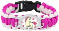 enchanting electric mammoth: adorable unicorn paracord bracelets - trendy jewelry accessory for girls logo