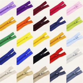 img 2 attached to 🧵 50PCS Bulk Nylon Coil Zippers in 25 Vibrant Colors - Essential Supplies for Tailor Sewing Crafts, 20-inch Length