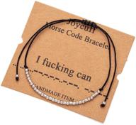joycuff morse code bracelets: inspire, encourage & gift with humorous jewelry for women, teen girls, daughters, sisters & best friends - adjustable, dainty silk beaded wrap bracelet logo