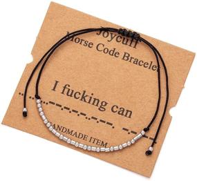img 4 attached to JoycuFF Morse Code Bracelets: Inspire, Encourage & Gift with Humorous Jewelry for Women, Teen Girls, Daughters, Sisters & Best Friends - Adjustable, Dainty Silk Beaded Wrap Bracelet